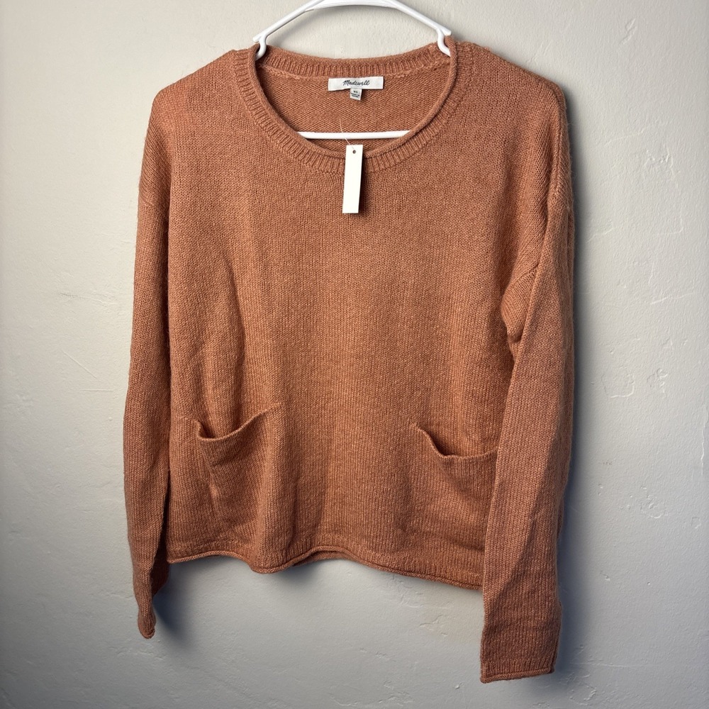 Madewell Pullover Sweater Chelsea Pocket Alpaca Blend Women's Size XS New
